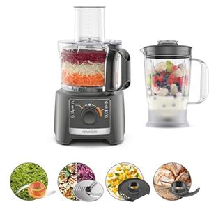 Kenwood Multipro Compact FDP31.170GY, Robot Tritatutto da Cucina con 2 Velocità + Pulse in dotazione Frullatore da 1,2L, Ciotola da 2.1L, per Tritare, Grattugiare e Impastare, 800W