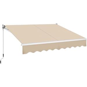 Yaheetech Tenda da Sole a Bracci Estensibili Avvolgibile Impermeabile da Esterno Balcone con Manovella Resistente ai Raggi UV Manuale per Porta e Finestra Angolazione Regolabile 250 x 200 cm Beige
