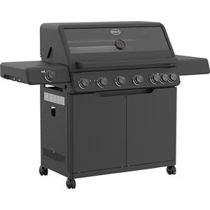 RÖSLE ALLFLAME Hero 6 Barbecue a gas, 6 bruciatori (3.5 kW ciascuno), PRIMEZONE, BACKBURNER, superficie di cottura 92.5 x 45 cm, griglie in ghisa, alluminio fuso, coperchio con inserto in vetro