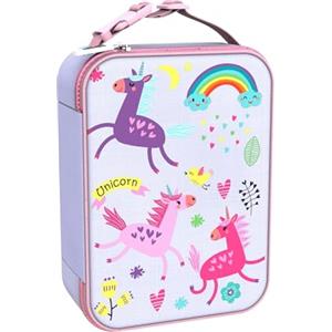 Ion8 Borsa per il Pranzo di Alta Qualità, Tasca Esterna in Rete per Bottiglie, Cinghia in Nylon con Separazione per Appendere, Interno Imbottito e Lavabile, Poliestere, Unicorni