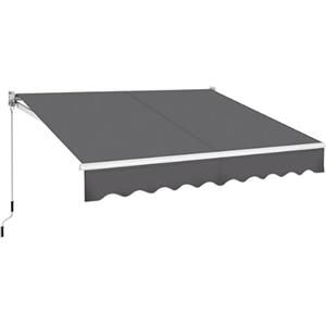 Yaheetech Tenda da Sole a Bracci Estensibili Avvolgibile Impermeabile da Esterno Balcone con Manovella Resistente ai Raggi UV Manuale Angolazione Regolabile Grigio Scuro 250 x 200 cm