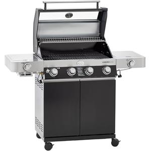 RÖSLE VIDERO G4-S - Barbecue a Gas con 4 bruciatori in Acciaio Inox, Zona primezone Extra e bruciatori Laterali, tavoli Laterali Pieghevoli, Vario+, Acciaio Verniciato a Polvere