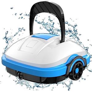 WYBOT Robot Piscina Batteria, Pulitore Automatico per Piscina Che Dura 50 Minuti, Doppio Motore, Aspirapolvere per Piscine Fuori Terra e Piscine interrate a Fondo Piatto, Fino a 50 m²