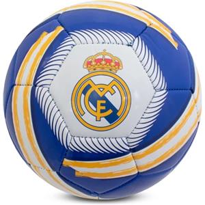 Hy-Pro Pallone da calcio ciclonico del Real Madrid con licenza ufficiale, taglia 5, per allenamento, partita, merchandising, da collezione, per bambini e adulti, blu