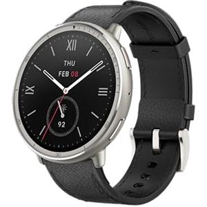 Amazfit Active 2 Smartwatch 1,75" AMOLED, Mappe Offline con GPS, Batteria 10 Giorni, 160+ Modalità Sport, Resistente all'Acqua, Monitoraggio Frequenza Cardiaca e Sonno per Android & iPhone, Pelle Nera