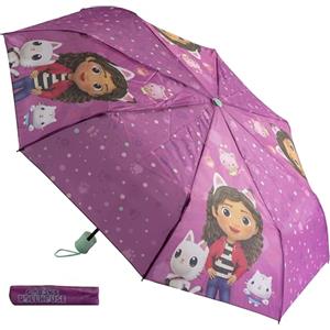 Undercover - ombrello pieghevole Gabby's Dollhouse - ombrello tascabile con custodia protettiva - diametro 94 cm - leggero e ideale per le mani dei bambini