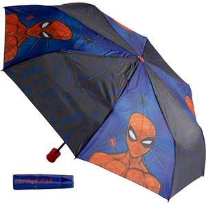 Undercover - ombrello pieghevole Marvel Spider Man - ombrello tascabile con copertura protettiva - diametro 94 cm - leggero e ideale per le mani dei bambini