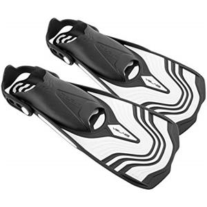 SEAC Vela OH, Pinne Corte da Snorkeling e Nuoto in Piscina con Cinghiolo Regolabile Unisex Adulto, Bianco, XS/S