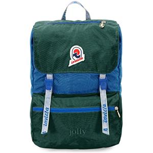 Invicta Zaino Jolly Vintage, Verde/Blu, 13'' Tasca Pc, Icon, 18 Lt