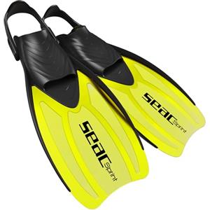 SEAC Sprint Pinne da Snorkeling Regolabili con Cinghiolo Elastico Unisex Adulto Giallo XXS-XS