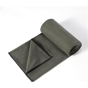 Amazon Basics Tappetino per Hot Yoga, Asciugamano in Morbida Microfibra, Antiscivolo, Assorbente, 188 cm x 61 cm, Grigio