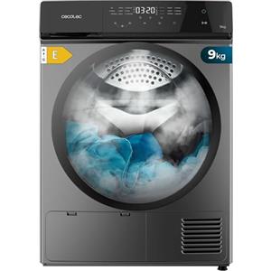 Cecotec Asciugatrice 9 Kg Pompa di Calore Bolero DressCode Dry 8400 Steel. Classe Equivalente A++, Controllo Tattile, 15 Programmi, Asciugatura Automatica, Stiratura Facile, Stop&Go, Tamburo Inox