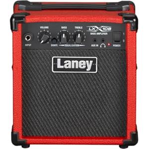 Laney LX10B Bass Guitar Amp -10 Watt, 2 Eq Combo Pratica portatile Amplificatore di chitarra perfetta per i principianti - rosso