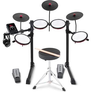 Alesis Turbo Max - Batteria Elettronica Pieghevole con Pad Mesh Silenziosi da 8 Pollici, Lezioni, Compatibilità Bluetooth e Accessori