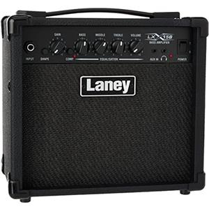 Laney LX15B Bass Amp - 3 EQ Combo Pratica portatile Amplificatore di chitarra perfetta per i principianti. Cuffia per la pratica silenziosa e Aux per incepparti. - 15 watt - nero