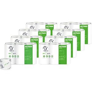 Papernet Bio Tech - Carta Igienica 407569, 8 Confezioni x 12 Rotoli in Pura Cellulosa da 18,15m Ciascuno, Combatte Naturalmente i Batteri Patogeni, 2 Veli, 165 Strappi per Rotolo da 9,5x11cm