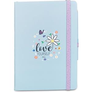 Mitama Agenda settimanale 2026 LOVE YOURSELF 18 mesi, 15x21 cm, copertina rigida, carta FSC, chiusura elastico, matita inclusa, Per bambini e ragazzi, Scuola e tempo libero