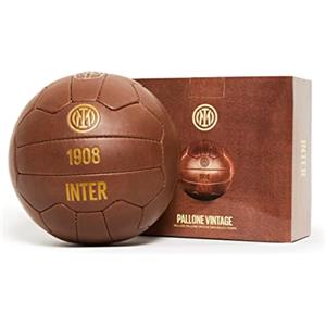 Inter - Pallone da Calcio Vintage 115 anni, Taglia 5, Inclusa Pompa ad Aria, Pallone di Alta qualità con Scritte in Oro, Adatto come Regalo o come Oggetto da Collezione, Prodotto Ufficiale
