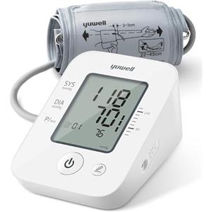 yuwell Misuratore di Pressione Arteriosa da Braccio, Sfigmomanometro Elettronico con Bracciale 22-45cm, Apparecchio Automatico per Misurare la Pressione Sanguigna per l'Uso Domestico (YE660D)