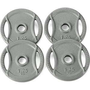 Amazon Basics, Set da 4 pesi a disco da 1,25 kg con foro da 2,54 cm, Grigio antracite