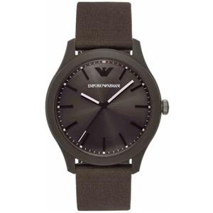 Emporio Armani Orologio Analogico al Quarzo Uomo con Cinturino in Plastica AR11655, Marrone Scuro, 45 mm