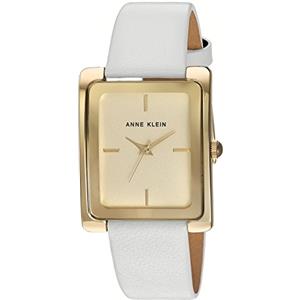 Anne Klein - Orologio da donna con cinturino in pelle, Oro Bianco