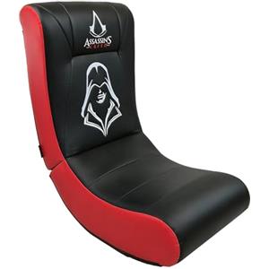 SUBSONIC - Poltrona a dondolo da gaming Assassin's Creed - Poltrona a dondolo ergonomica con licenza ufficiale - Similpelle nera e rossa con ricami - Comoda poltrona da salotto o camera da letto