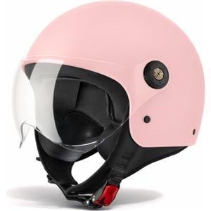 VINZ Duoro Casco Scooter / Moto Donna E Uomo | nelle taglie dalla XS-XXL | Jet con Visiera | Certificato ECE 22.06 | Disponibile in diversi colori - Rosa opaco