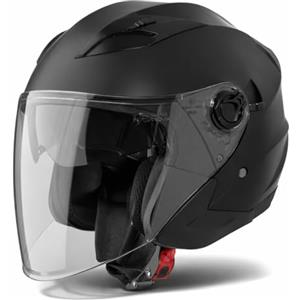 VINZ Calobra Casco Jet Doppia Visiera | Casco Scooter / Moto Donna E Uomo | Certificato ECE 22.06 | nelle taglie dalla XS-XXL - Nero opaco