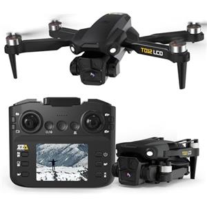 Toladrone TD12LCD Drone con Fotocamera per Adulti, Droni con Posizionamento Ottico a Flusso, Motore Brushless, Trasmissione Schermo LCD, Quadricottero Pieghevole per Principianti, Meno di 249 g