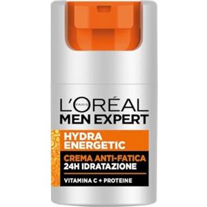 L'Oreal Paris L'Oréal Paris Men Expert Crema Idratante Anti-Fatica Uomo, Pelle Rivitalizzata, Levigata e Idratata, Occhiaie e Rughe Sottili Ridotte, Arricchita con Proteine e Vitamina C, Hydra Energetic, 50 ml