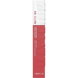 Maybelline New York Tinta Labbra a Lunga Durata, Effetto Matte e Colore Intenso, Tenuta fino a 16 Ore, No Transfer e Senza Sbavature, SuperStay Matte Ink, Tonalità: Ringleader (175), 5 ml