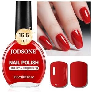 JODSONE Smalto rosso da 16,5 ml, grande volume, ad asciugatura rapida, colore a lunga durata, nail art fai da te, regalo per donne