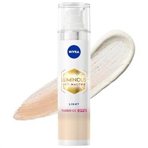 NIVEA Luminous630 Fluido CC Cream SPF 30 3-in-1 Light 40 ml, Crema colorata viso con pigmenti incapsulati e tripla azione anti-macchie, Crema antimacchie viso con Acido Ialuronico e Thiamidol