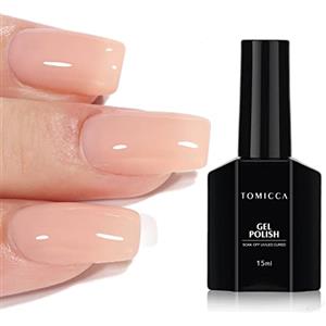 TOMICCA Smalto Semipermanente Rosa Nudo, 15ml Smalto UV LED Soak Off Semipermanente Naturale per Nail Art Gel Nail Design