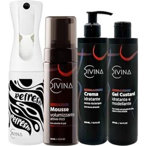DIVINA BLK Kit Definizione e Refresh per capelli mossi, ricci, super ricci e afro Natural&Amazing di DIVINA BLK, 4 prodotti inclusi, trattamento completo