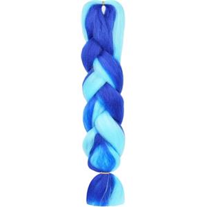 Aomig Allungato Intrecciare, Bicolore Parrucca Treccine Jumbo Estensioni dei Capelli Resistenti ai Calore, Parrucca Rasta per Crochet Twist Intrecciare i Capelli Africane Extension, Celeste+Blu Royal