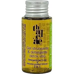 THALEAE, Gel Struccante e Detergente Detox Viso 30 ml, Detergente per il Viso e Rimuove anche il Trucco, Ideale per Pelli da Normali a Miste a Impure anche le Più Sensibili, Made in Italy