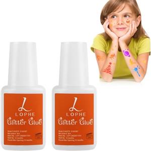 LOPHE Colla per la pelle per tatuaggi glitterati, 2 x 8 ml, colla per il corpo, per carnevale, trucco, Halloween, trucchi