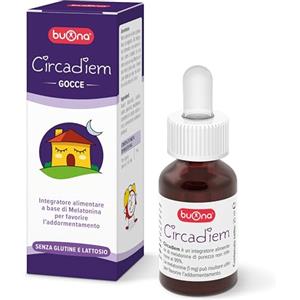 Buona Circadiem Melatonina Bambini Gocce 20 ml, Melatonina Pura al 99%, Contribuisce alla Riduzione del Tempo Richiesto per Prendere Sonno e Mantenere i Ritmi Fisiologici del Ciclo Sonno-Veglia