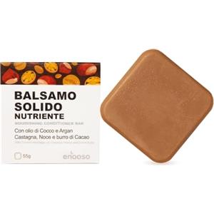 ENOOSO Balsamo solido bio per capelli Ricci e Crespi | Senza solfati siliconi parabeni | Anticrespo e Nutriente con Olio di Argan e Cocco, Castagna e Noce | Naturale Vegano e Made in Italy