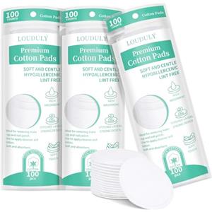 LOPHE Dischetti Detergenti Struccanti, 300Pezzi Dischetti 100% Cotone, Original Dischetti Struccanti Girare, per Viso e Occhi, Tutti i Tipi di Pelle
