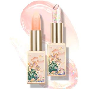 CATKIN Colorato Balsamo Labbra Burrocacao, Formula Idratante e Riparatore, Ingredienti Naturale, Nutriente Fino a 24 Ore，Protettivo Per Labbra Secche e Screpolate, Con Vitamina E, 3.5g, 2PCS(01+04)