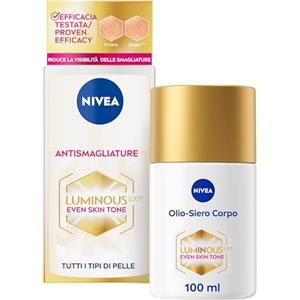 NIVEA Luminous630 Olio-Siero Corpo Antismagliature 100 ml, Olio corpo che riduce la visibilità delle smagliature, Body Oil olio smagliature per una sensazione di pelle levigata e 48h d'idratazione