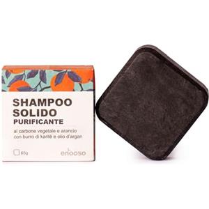 Enooso - Shampoo Solido capelli grassi bio, Antiforfora e Purificante al Carbone Vegetale 65 g - 100% Artigianale Biologico Naturale Vegano - Made in Italy