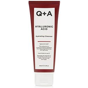 Q+A Detergente idratante all'acido ialuronico (125 ml), detergente schiumogeno delicato, lavaggio viso con aloe vera e cocco betaina, idratante e non essiccante, cura della pelle senza profumo