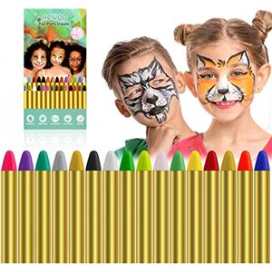 ACWOO Body Painting, 16 Colori Face Painting, Kit Pittura Pancia Face Painting Trucchi, Coloranti Naturale e Sicuro, Feste, Trucco Make-up, Halloween