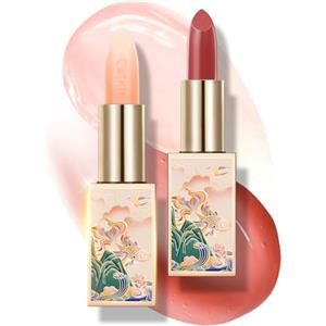 CATKIN Colorato Balsamo Labbra Burrocacao, Formula Idratante e Riparatore, Ingredienti Naturale, Nutriente Fino a 24 Ore，Protettivo Per Labbra Secche e Screpolate, Con Vitamina E, 3.5g, 2PCS(01+06)