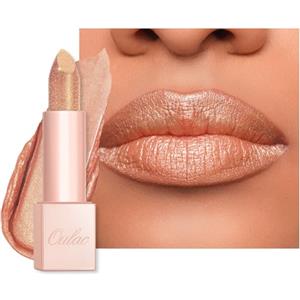 OULAC Rossetto Idratanti Finitura Lucida, Rossetto Glitter Oro Nudo Per Labbra Secche, Balsamo Labbra con Luminous Finish, Formula Idratante a Lunga Durata, Infinity Moisture, Vegan (13) Sahara Glow