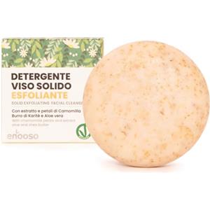 Enooso - Detergente Viso Solido Esfoliante con Aloe e Camomilla - Scrub Delicato per Pelle Morta, Esfoliazione quotidiana e Peeling Leggero - Vegano, Plastic Free, Made in Italy, 45g